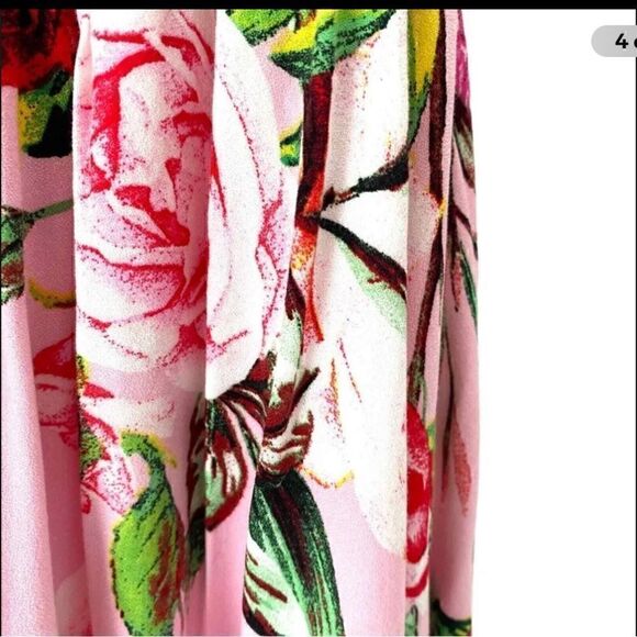 AFRM Claudia Floral Print Pink Tiered Maxi Dress Puff Sleeves Sz XS NWT - Picture 6 of 7